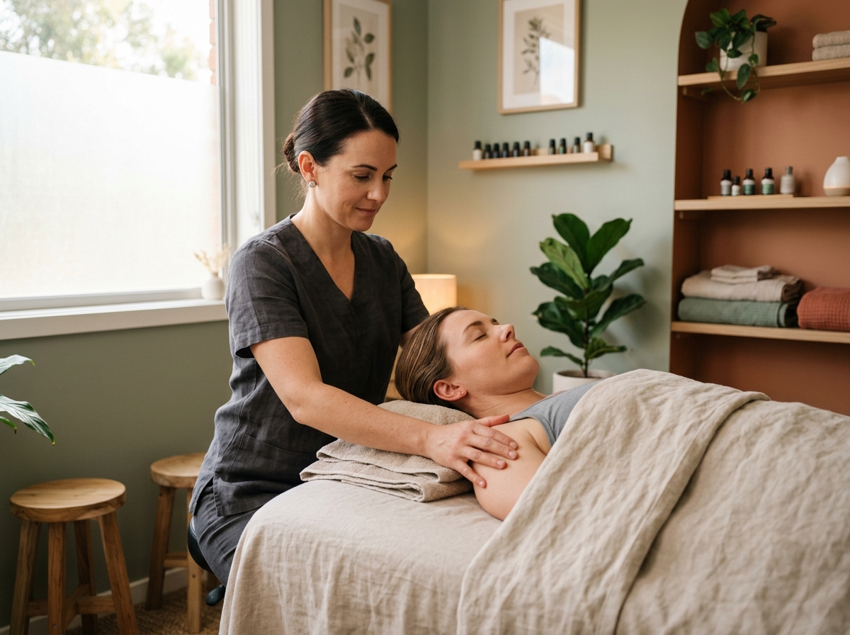 Therapist providing compassionate osteopathy & in-person care
